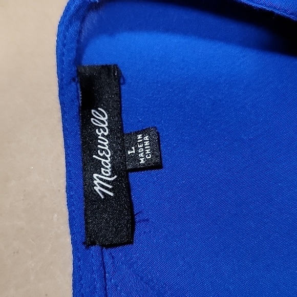 Madewell Size L Royal Blue Lakeshore Button-Back Shift Dress, Sleeveless, GUC - Picture 12 of 13